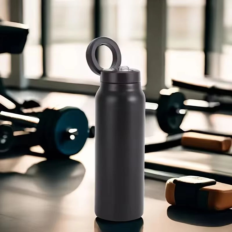 24 oz Insulated Stainless Steel Sports Bottle with Magnetic Phone Holder 