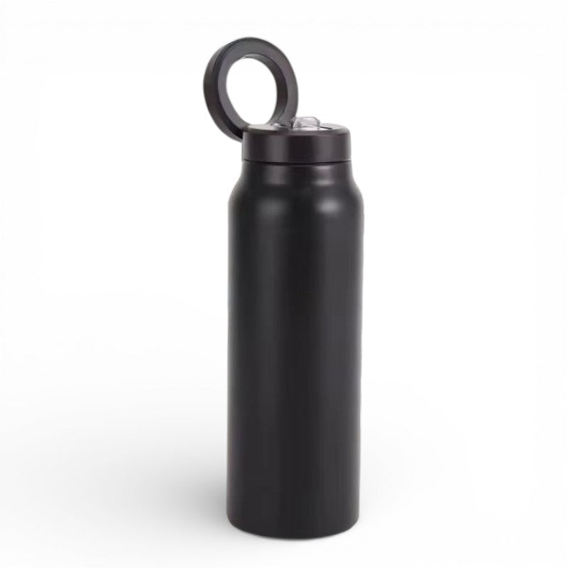Garrafa esportiva térmica de aço inoxidável de 24 oz + suporte magnético para celular.